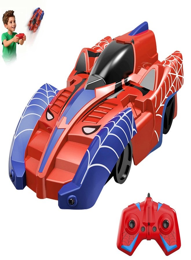 Humzo Spider Hero Wall Climbing Car Remote Control Kids Toy, 360° Rotating Remote Control Car with Light, Rechargeable RC Stunt Cars Wall Toys for Boys Kids Ages 4 and up - Image 1
